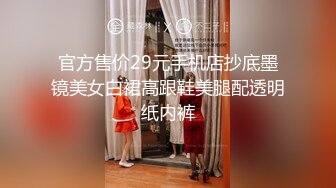 官方售价29元手机店抄底墨镜美女白裙高跟鞋美腿配透明纸内裤