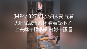 [MP4/ 327M] 少妇人妻 光着大肥屁屁干家务 看着受不了 上去就一顿爆操 内射一骚逼