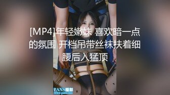 [MP4]年轻嫩妹 喜欢暗一点的氛围 开档吊带丝袜扶着细腰后入猛顶